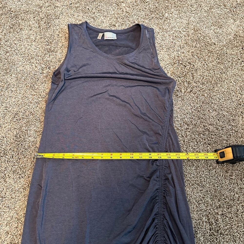 Athleta Grey Ruched Midi Dress EUC Size Small - Picture 5 of 9